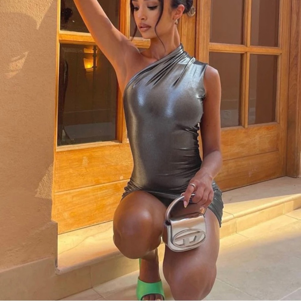 Silver metallic dress